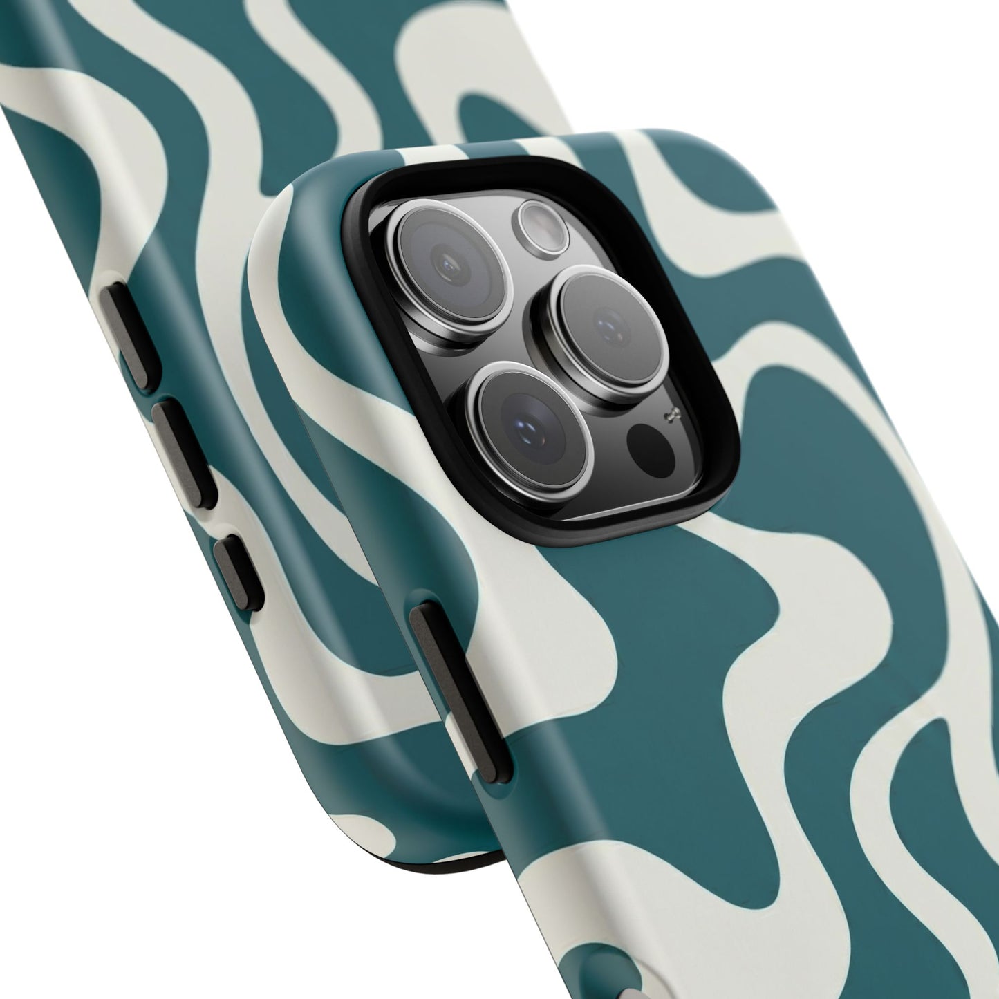 Teal Retro Swirl Tough Phone Case