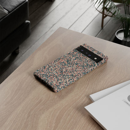 Speckled Confetti Tough Phone Case — Protective Floral Pink & Teal Design