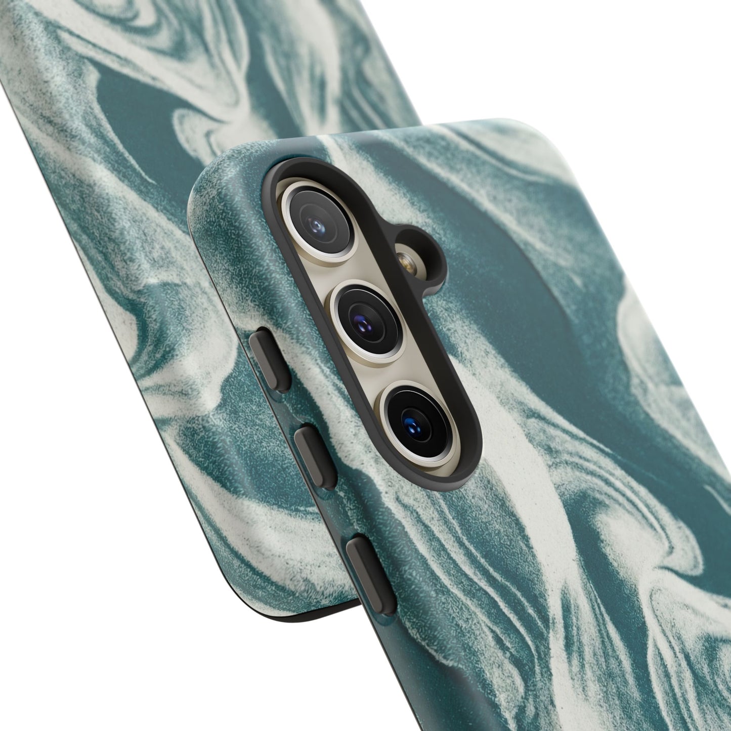 Teal Marble Tough Phone Case — Protective Artistic Swirl Design