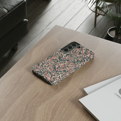 Speckled Pink & Teal Tough Phone Case — Durable Protective Cover
