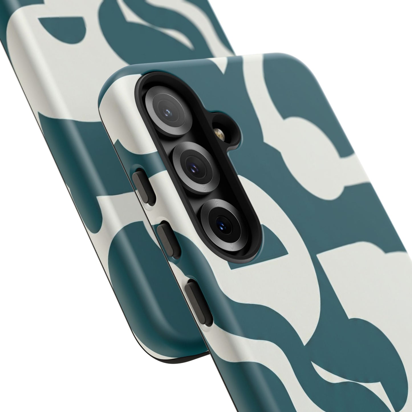 Abstract Teal Pattern Phone Case — Modern Geometric Tough Case