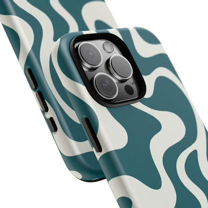 Teal Retro Swirl Tough Phone Case