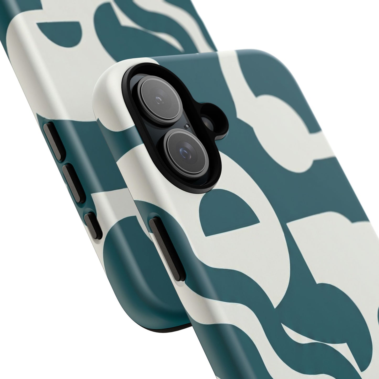 Abstract Teal Shapes Phone Case — Modern Geometric Tough Case