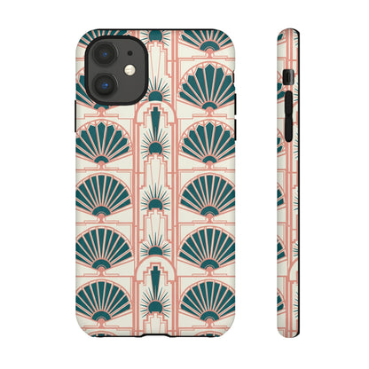 Art Deco Fan Pattern Tough Phone Case — Retro Geometric iPhone Cover