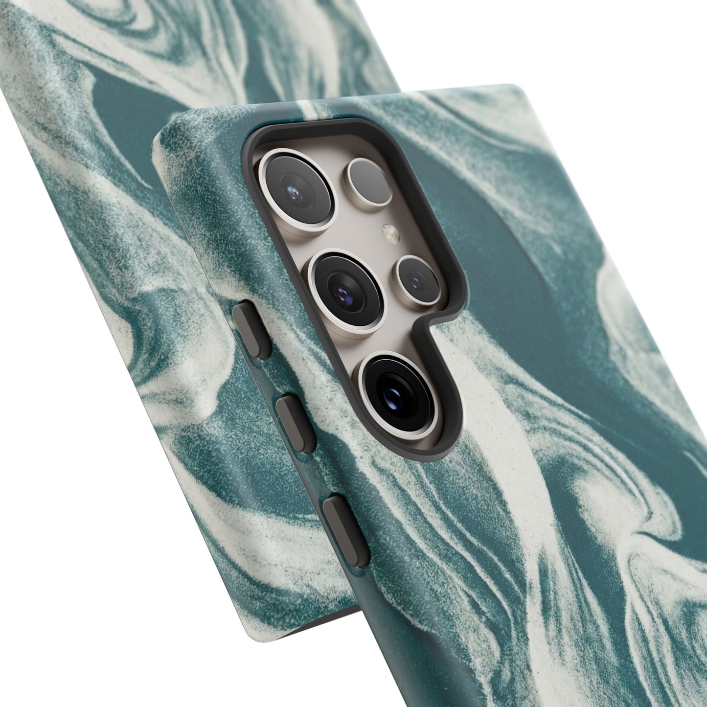 Teal Marble Tough Phone Case — Protective Artistic Swirl Design