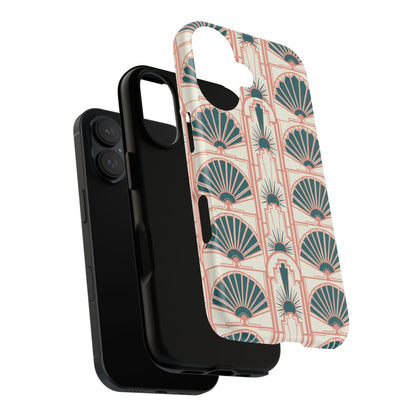 Art Deco Fan Pattern Tough Phone Case — Retro Geometric iPhone Cover