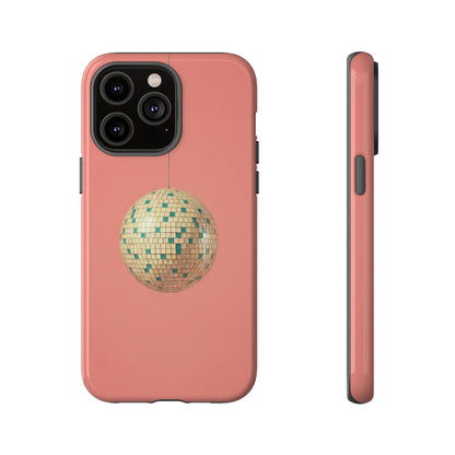 Disco Ball Tough Phone Case — Retro Pink Protective iPhone Cover