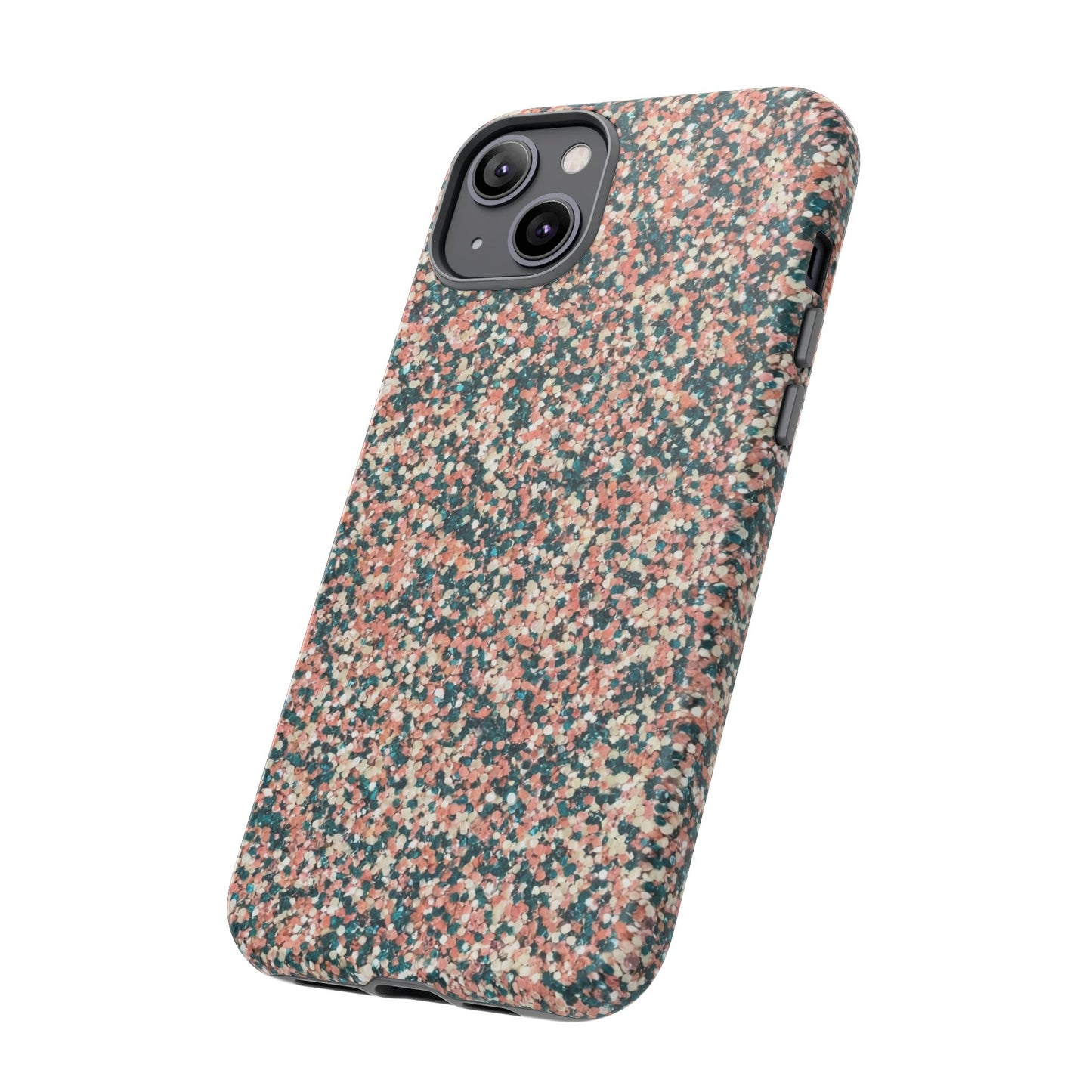 Glitter Speckle Tough Phone Case — Pink & Teal Protective Cover