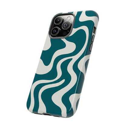 Teal Retro Swirl Tough Phone Case