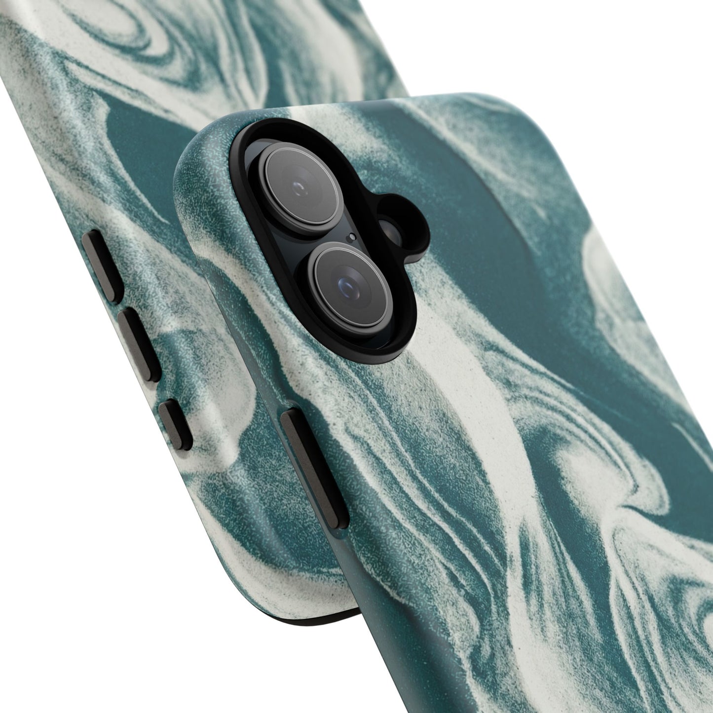 Marble Teal Tough Phone Case — Swirl Pattern Protective Cover