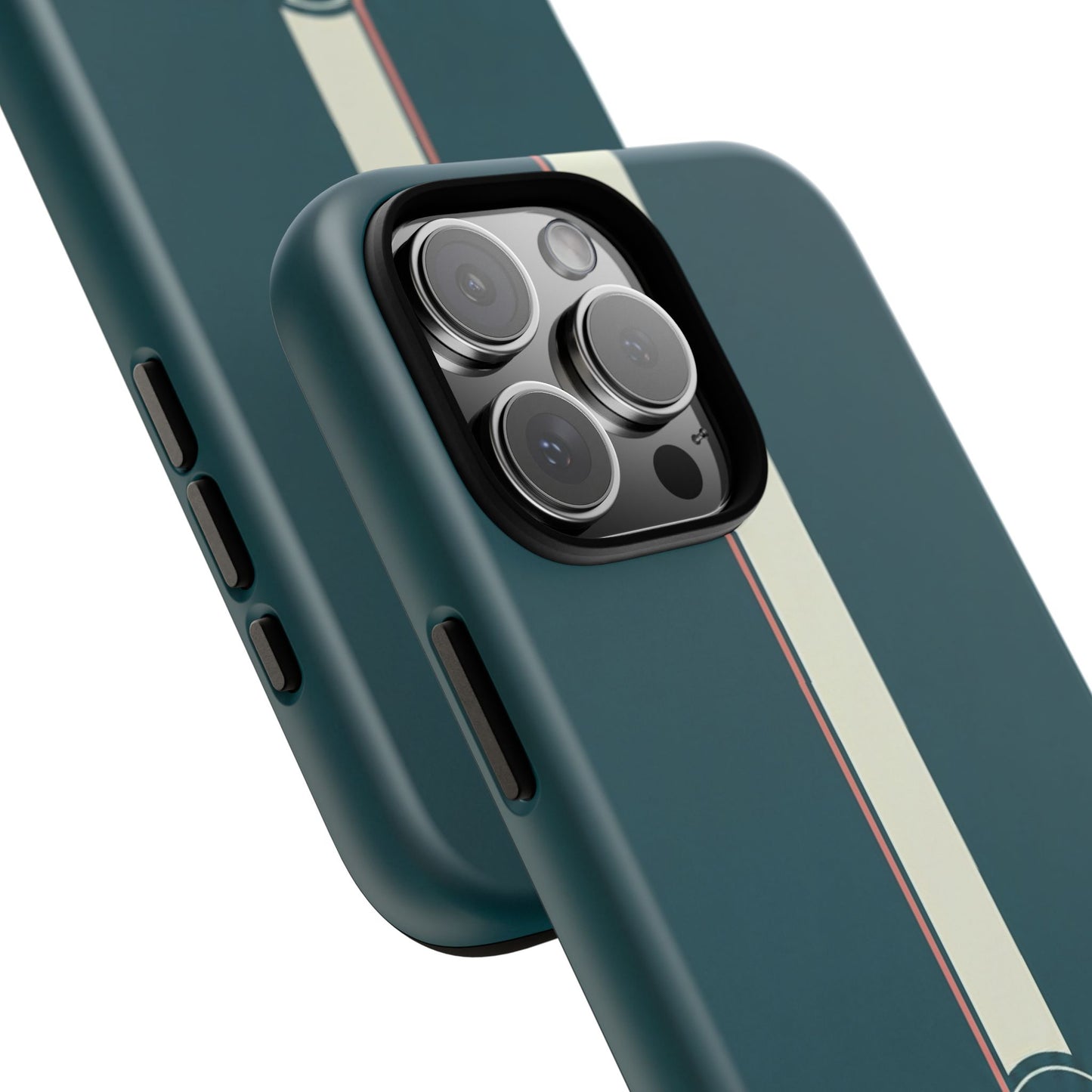 Racing Stripe Phone Case - Retro Teal with Number 86