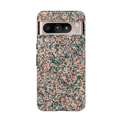 Speckled Confetti Tough Phone Case — Protective Floral Pink & Teal Design