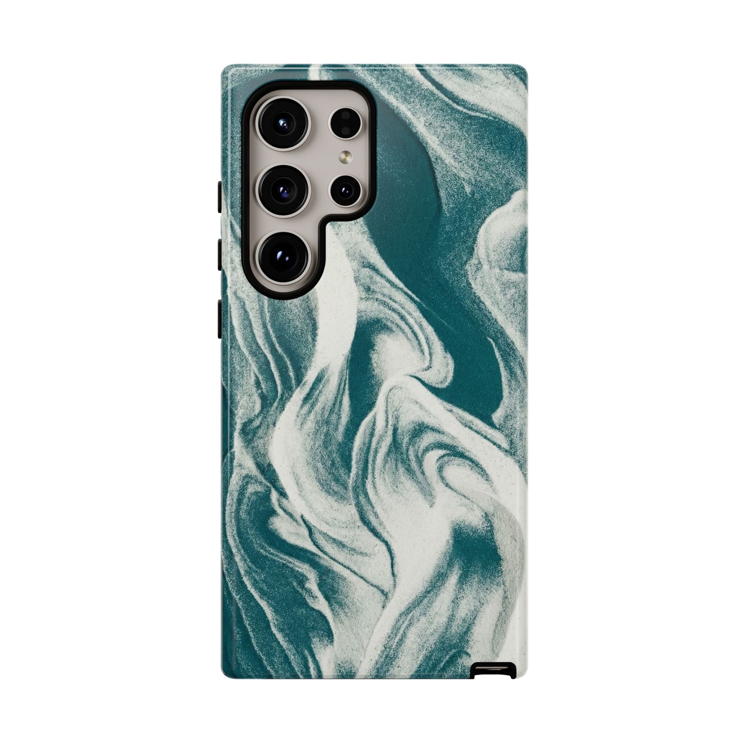 Teal Marble Tough Phone Case — Protective Artistic Swirl Design