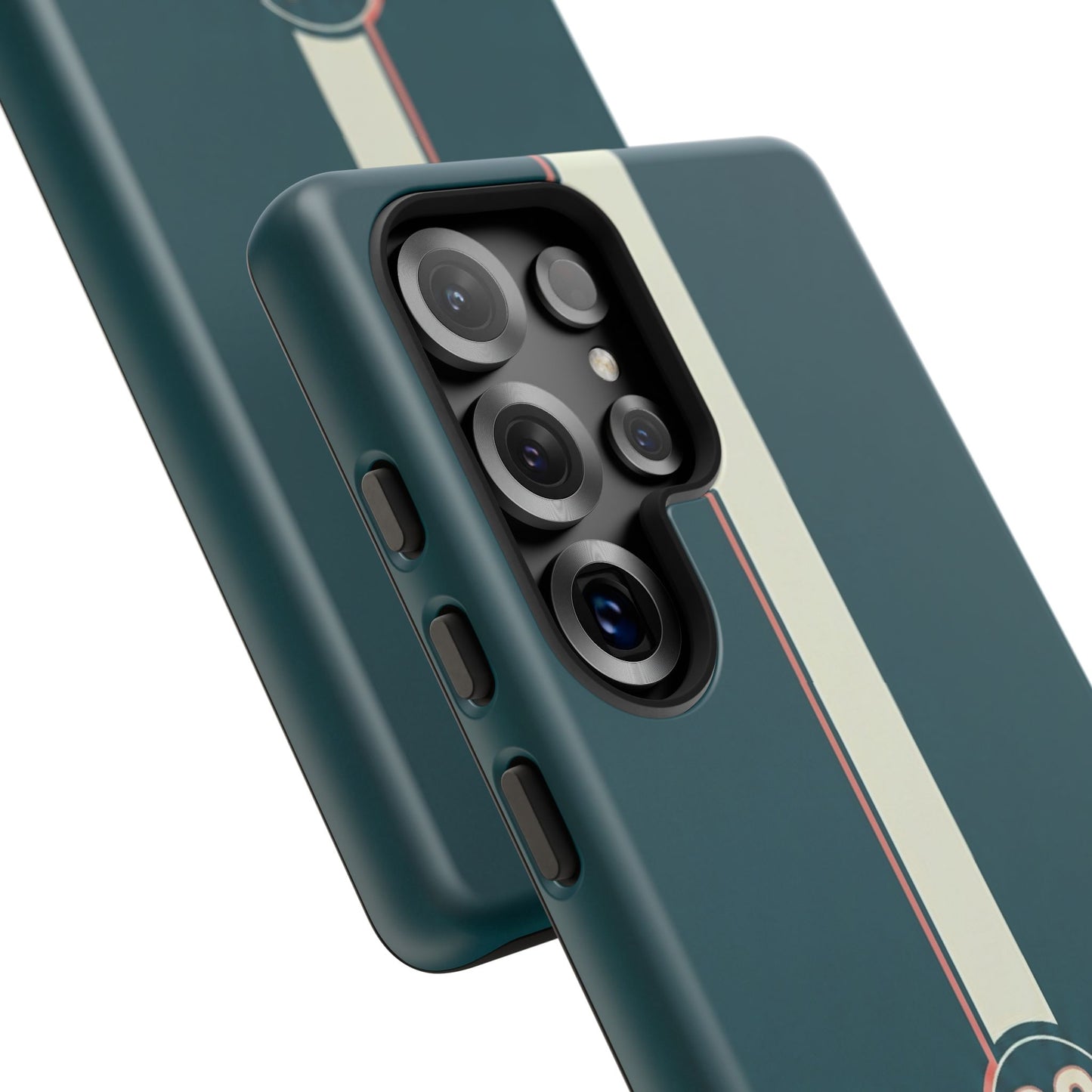 Racing Stripe Phone Case - Retro Teal with Number 86
