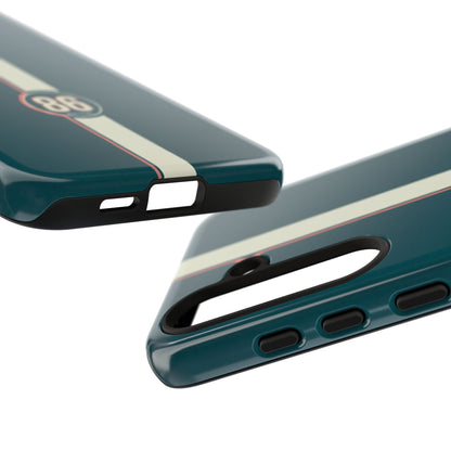 Racing Stripe Phone Case - Retro Teal with Number 86