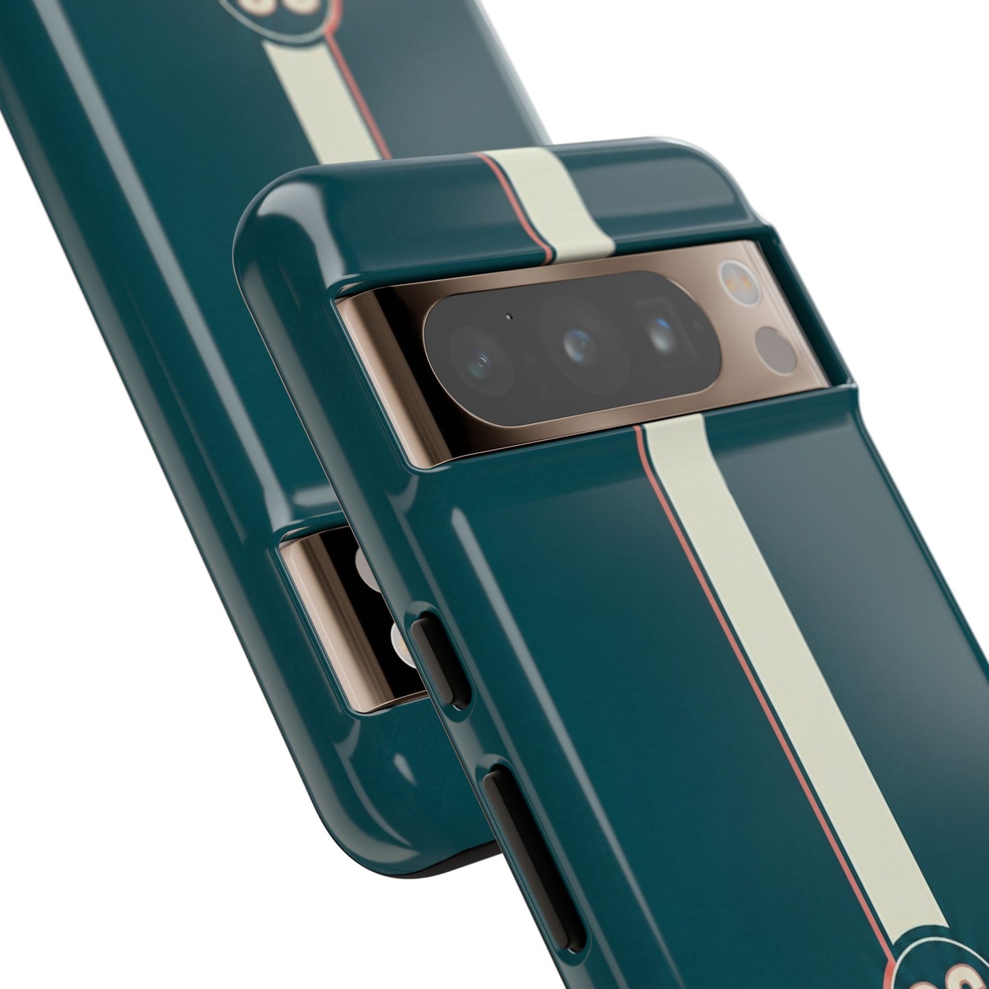 Racing Stripe Phone Case - Retro Teal with Number 86