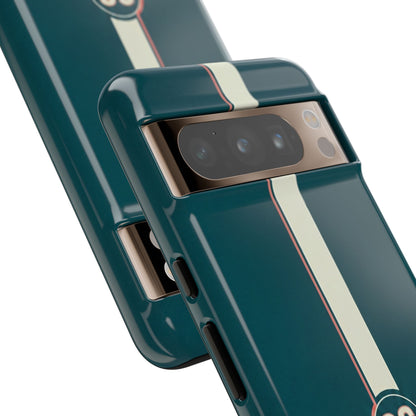 Racing Stripe Phone Case - Retro Teal with Number 86