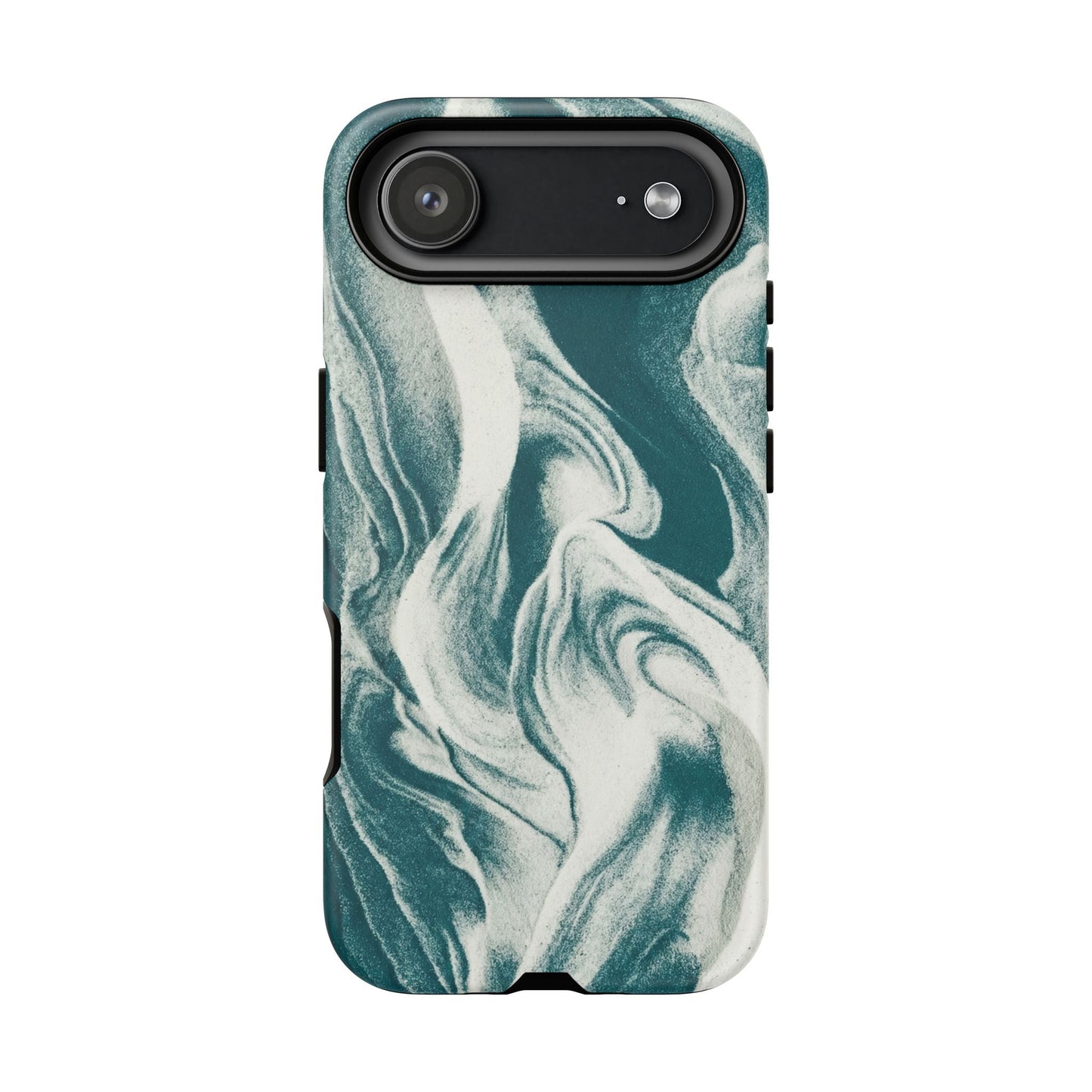 Marble Teal Tough Phone Case — Swirl Pattern Protective Cover