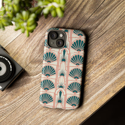 Art Deco Fan Pattern Tough Phone Case — Retro Geometric iPhone Cover