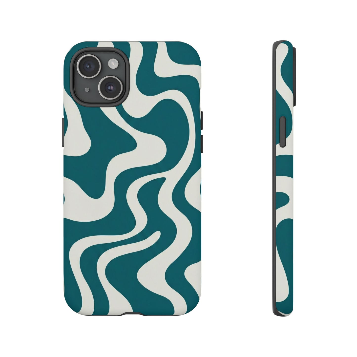 Teal Retro Swirl Tough Phone Case