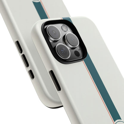 Racing Stripe Tough Phone Case — Retro White With '86 Circle Badge