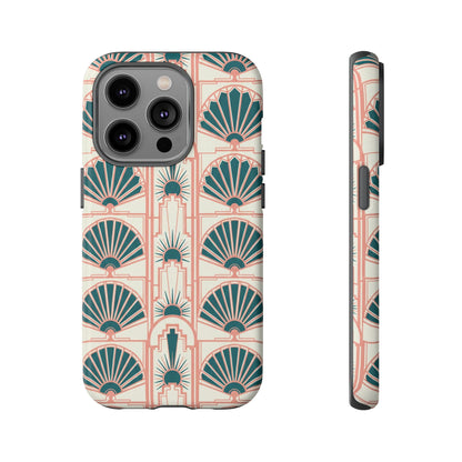 Art Deco Fan Pattern Tough Phone Case — Retro Geometric iPhone Cover