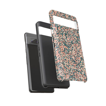 Speckled Confetti Tough Phone Case — Protective Floral Pink & Teal Design