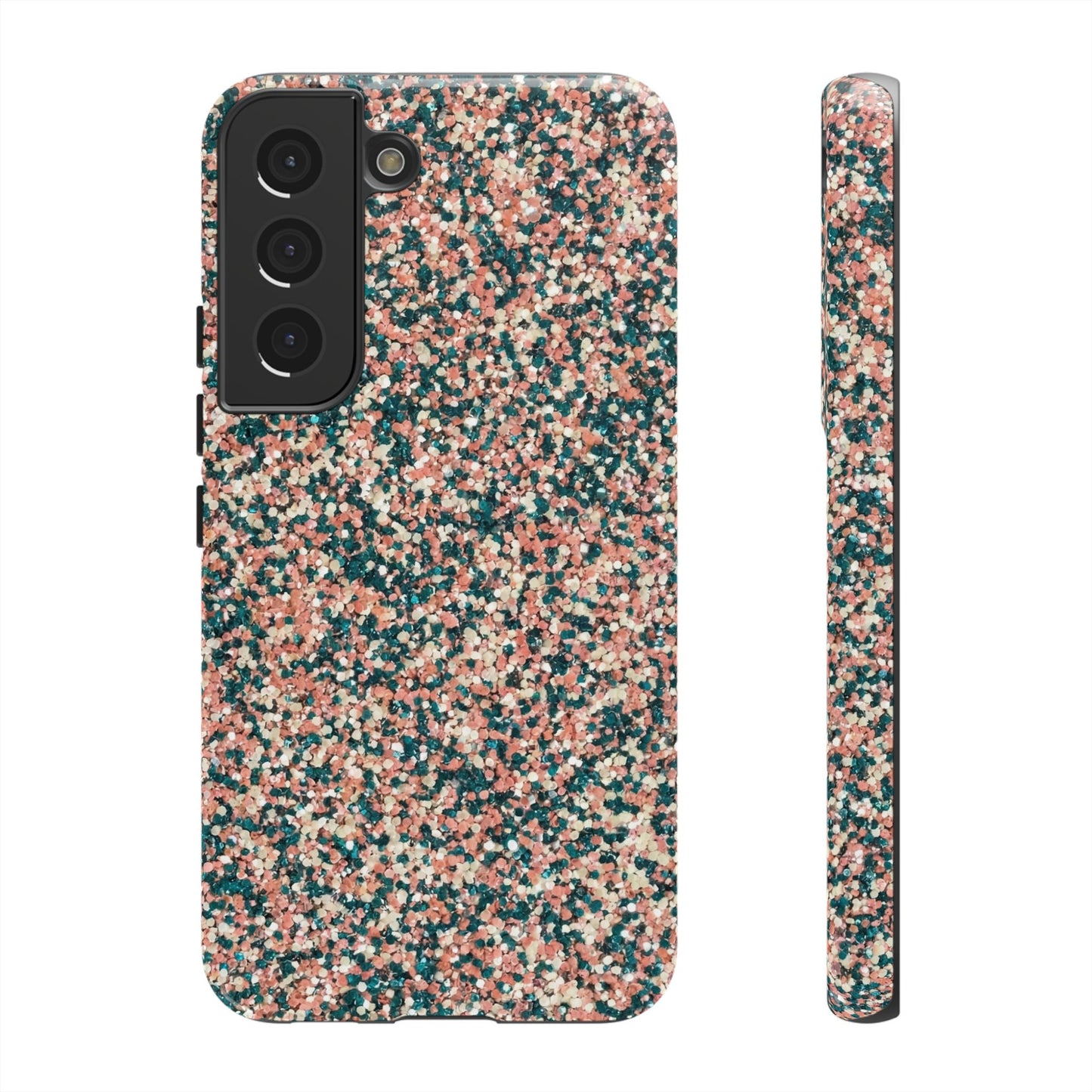 Speckled Pink & Teal Tough Phone Case — Durable Protective Cover