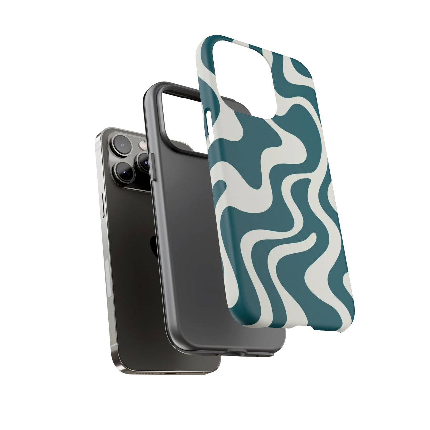 Teal Retro Swirl Tough Phone Case