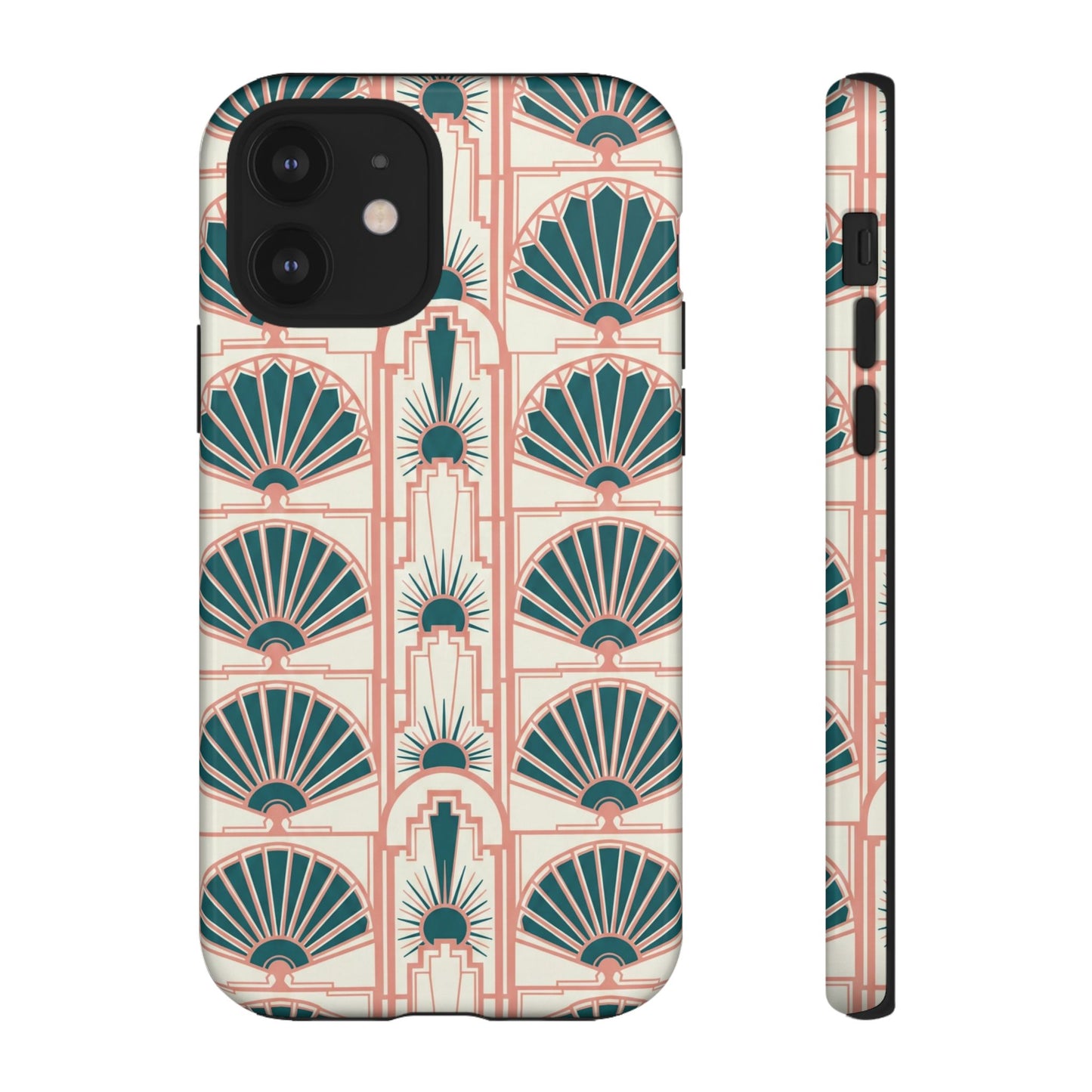 Art Deco Fan Pattern Tough Phone Case — Retro Geometric iPhone Cover