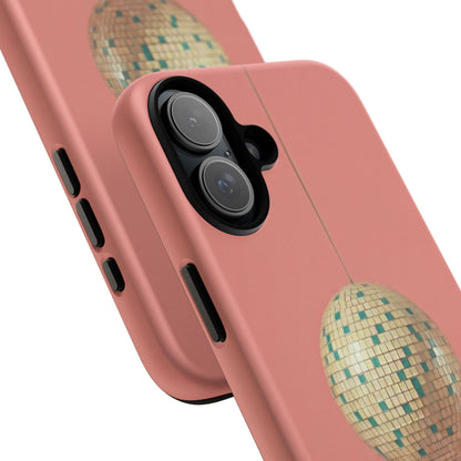 Disco Ball Tough Phone Case — Retro Pink Protective iPhone Cover
