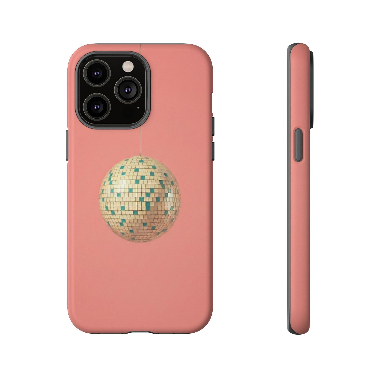 Disco Ball Tough Phone Case — Retro Pink Protective iPhone Cover