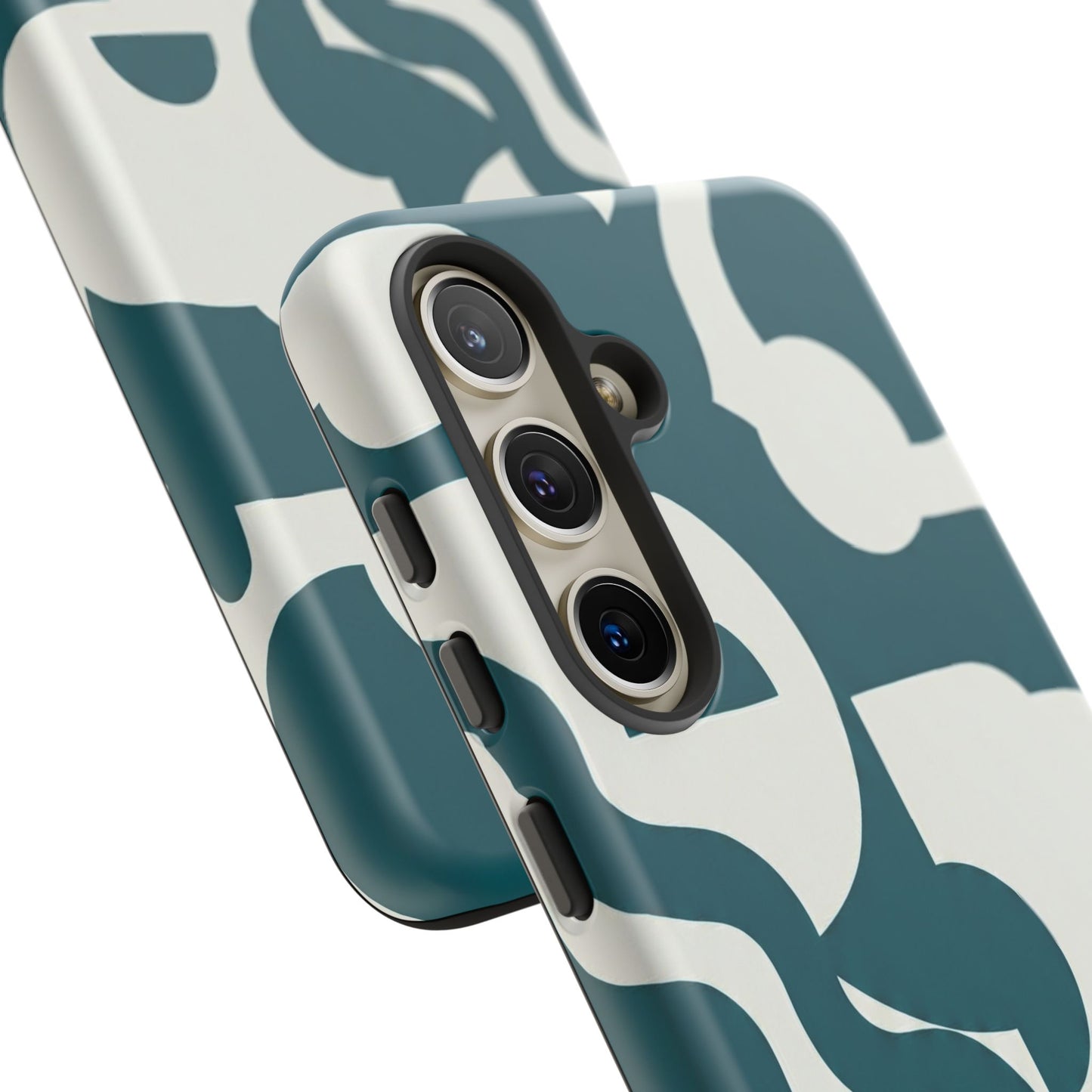 Abstract Teal Pattern Phone Case — Modern Geometric Tough Case