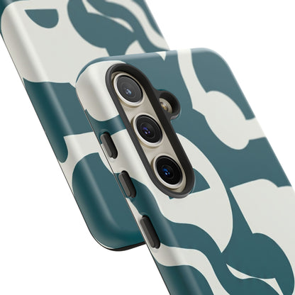 Abstract Teal Pattern Phone Case — Modern Geometric Tough Case