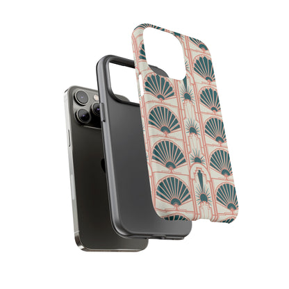 Art Deco Fan Pattern Tough Phone Case — Retro Geometric iPhone Cover