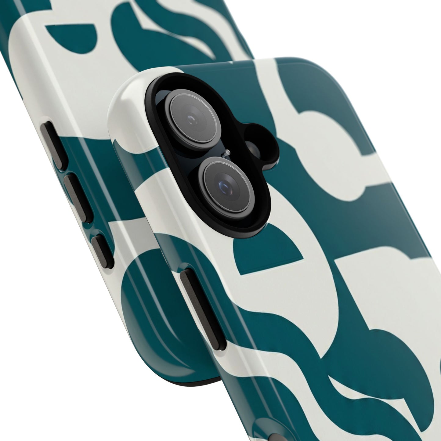 Abstract Teal Shapes Phone Case — Modern Geometric Tough Case