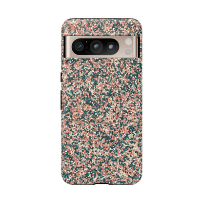 Speckled Confetti Tough Phone Case — Protective Floral Pink & Teal Design