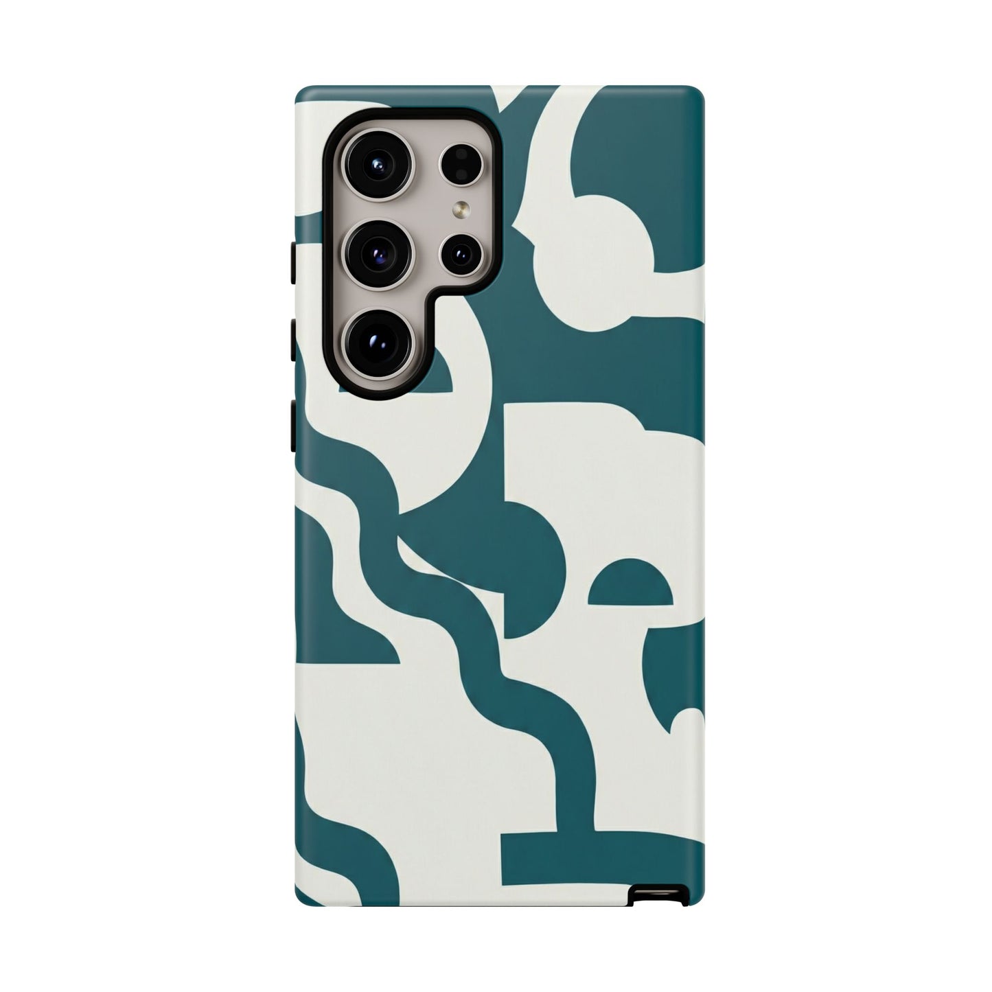 Abstract Teal Pattern Phone Case — Modern Geometric Tough Case