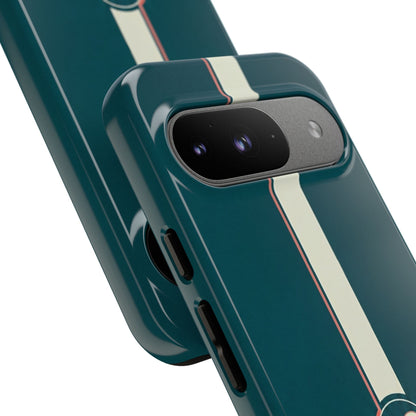 Racing Stripe Phone Case - Retro Teal with Number 86
