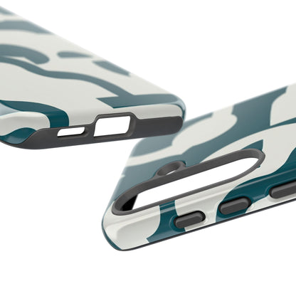 Abstract Teal Pattern Phone Case — Modern Geometric Tough Case