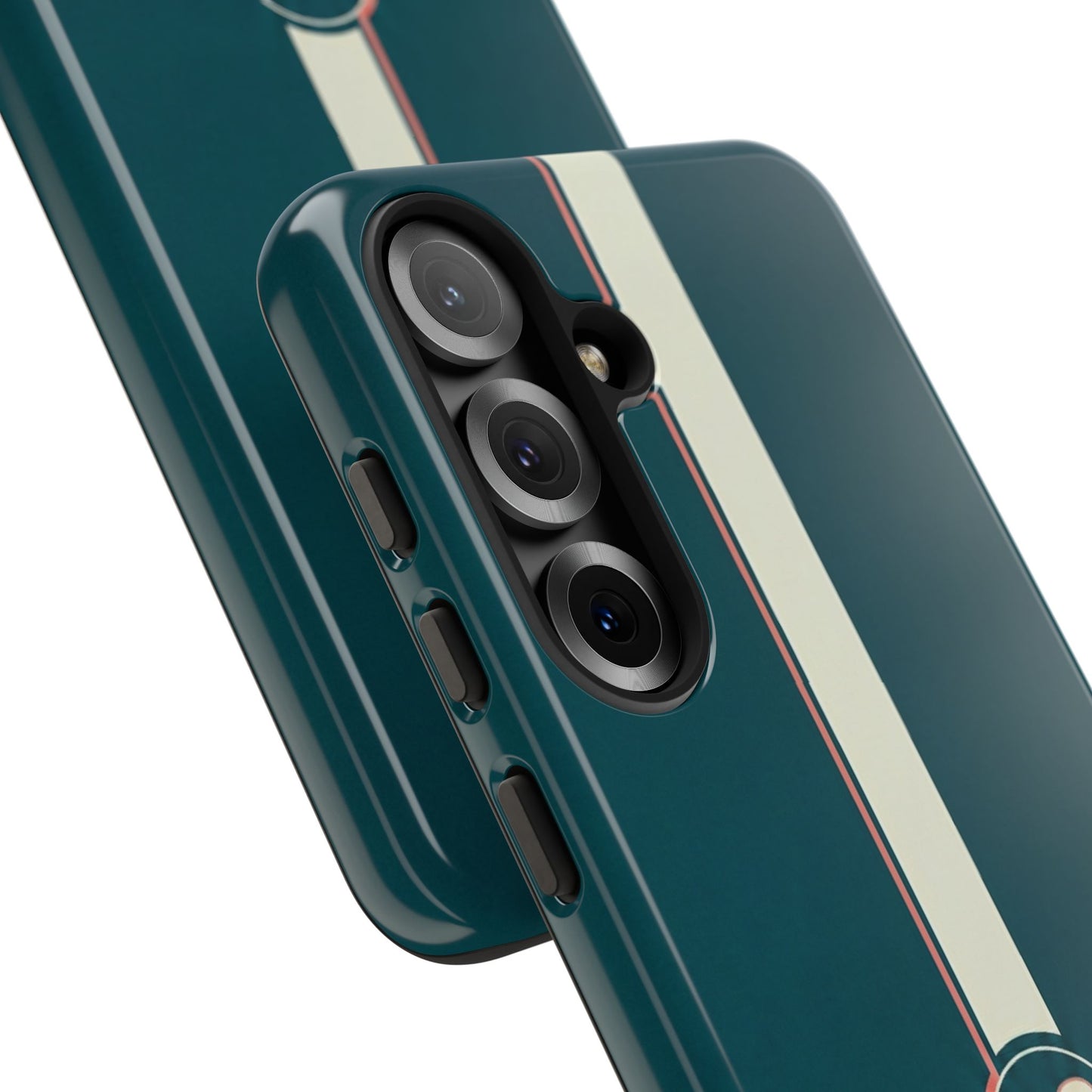 Racing Stripe Phone Case - Retro Teal with Number 86