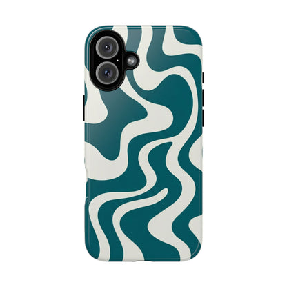 Teal Retro Swirl Tough Phone Case