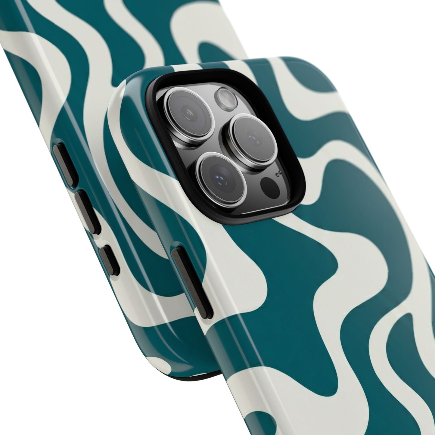 Teal Retro Swirl Tough Phone Case