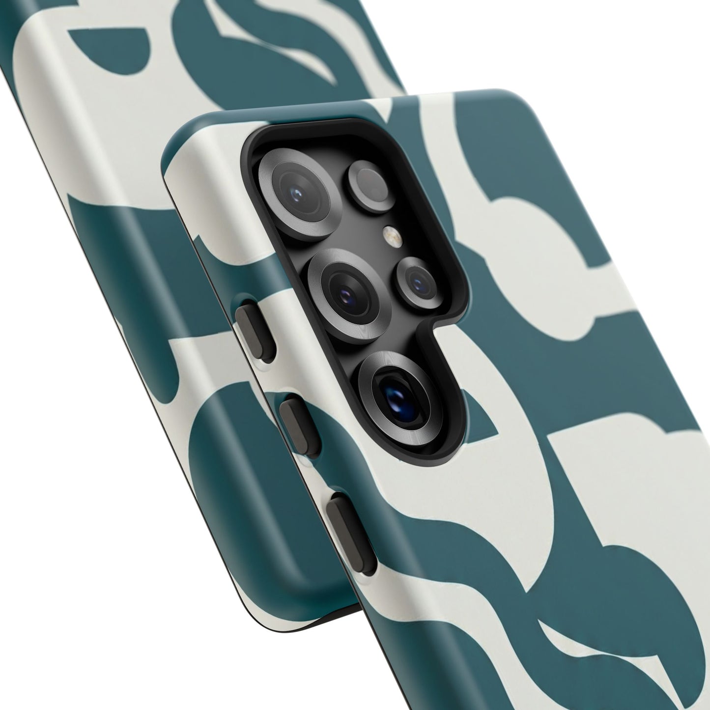 Abstract Teal Pattern Phone Case — Modern Geometric Tough Case