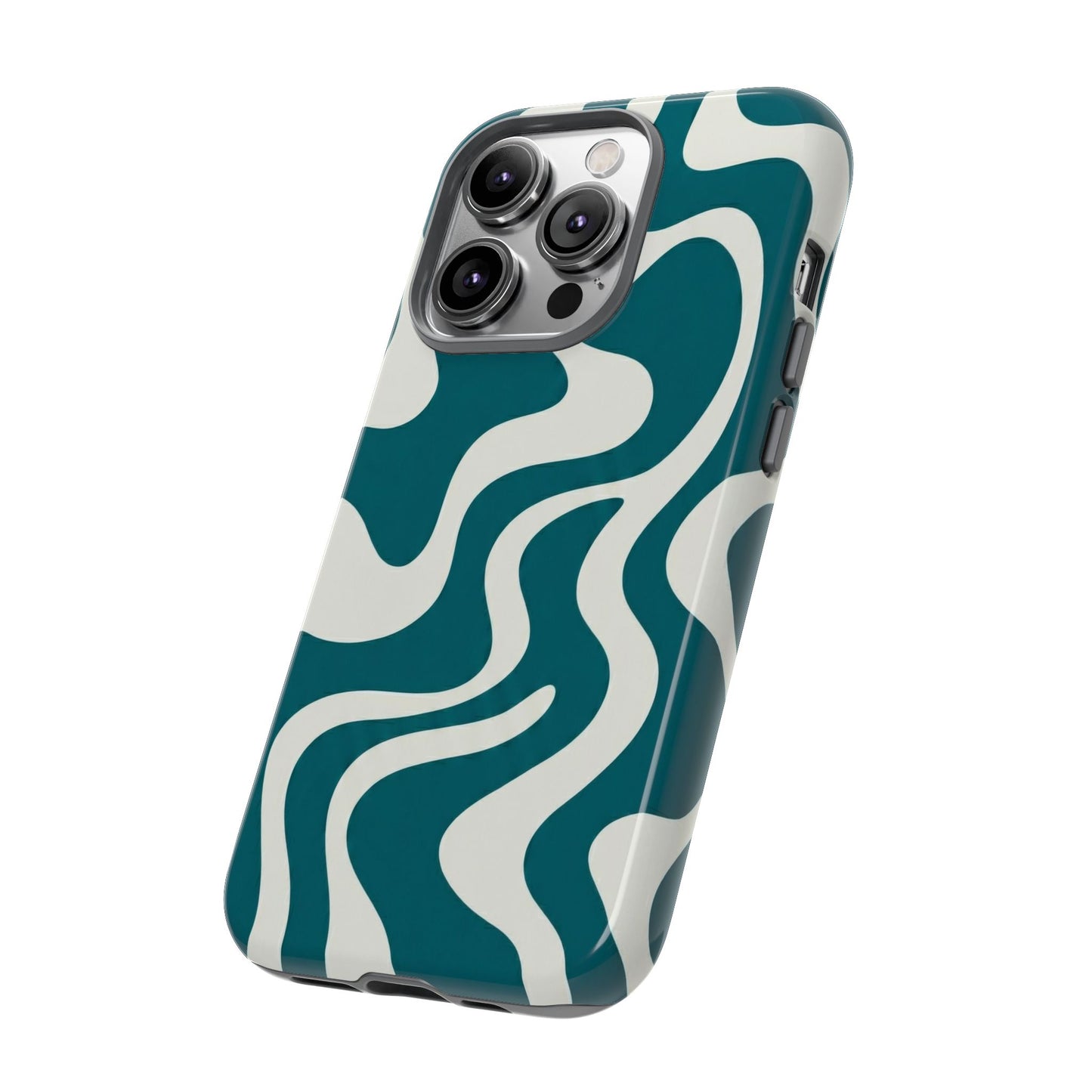 Teal Retro Swirl Tough Phone Case