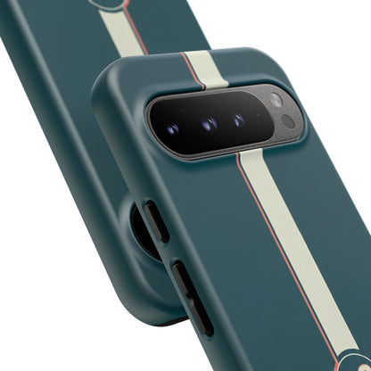 Racing Stripe Phone Case - Retro Teal with Number 86