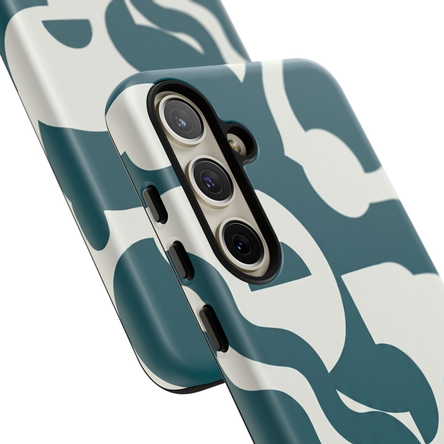 Abstract Teal Pattern Phone Case — Modern Geometric Tough Case