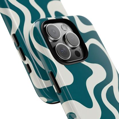 Teal Retro Swirl Tough Phone Case