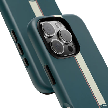 Racing Stripe Phone Case - Retro Teal with Number 86