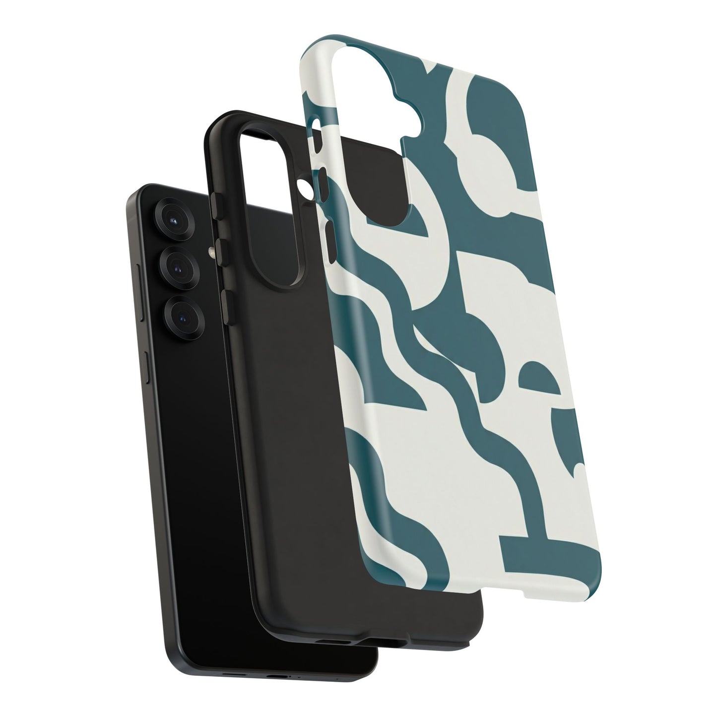 Abstract Teal Pattern Phone Case — Modern Geometric Tough Case